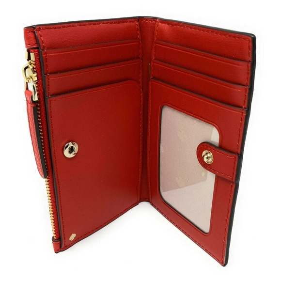 Kate Spade Jackson Small Slim Bifold Wallet Chili - Picture 4 of 4